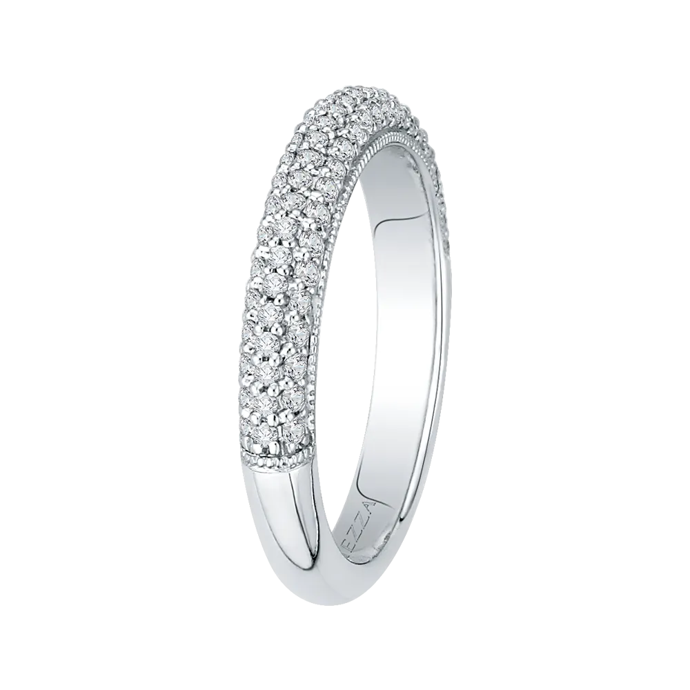 14K White Gold Round Diamond Half Eternity Wedding Band