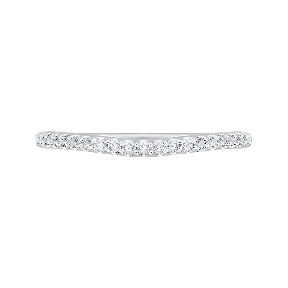 14K White Gold Round Diamond Half Eternity Wedding Band