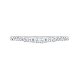 14K White Gold Round Diamond Half Eternity Wedding Band