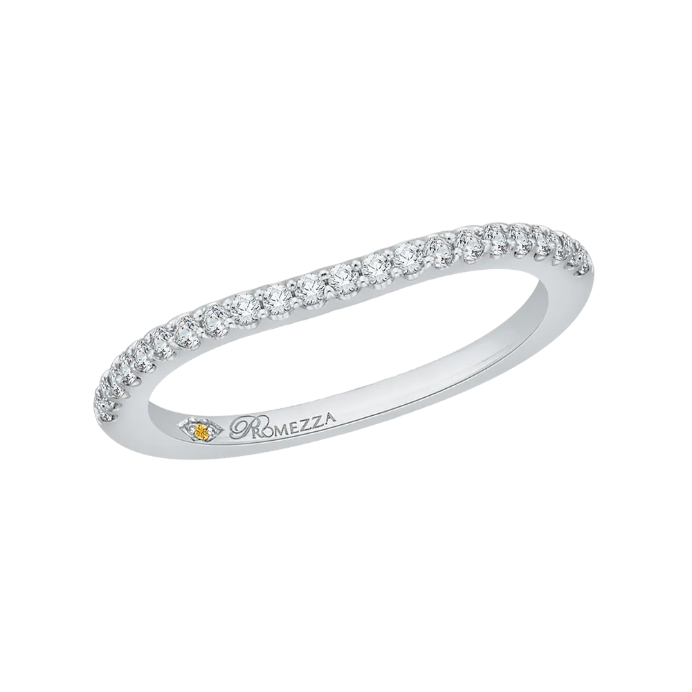 14K White Gold Round Diamond Half Eternity Wedding Band