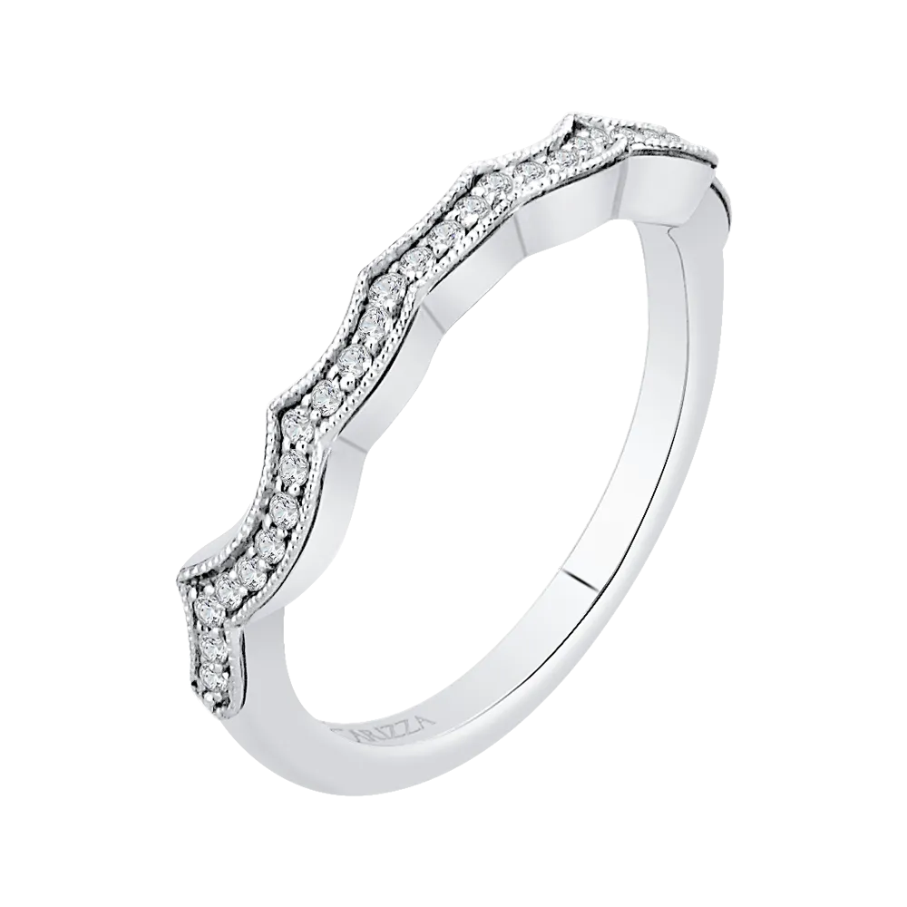 14K White Gold Round Diamond Half Eternity Wedding Band