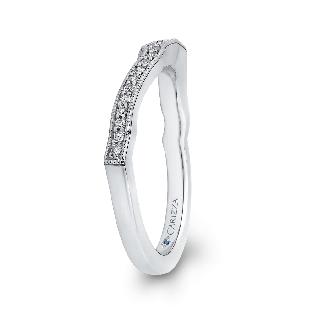 14K White Gold Round Diamond Half Eternity Wedding Band