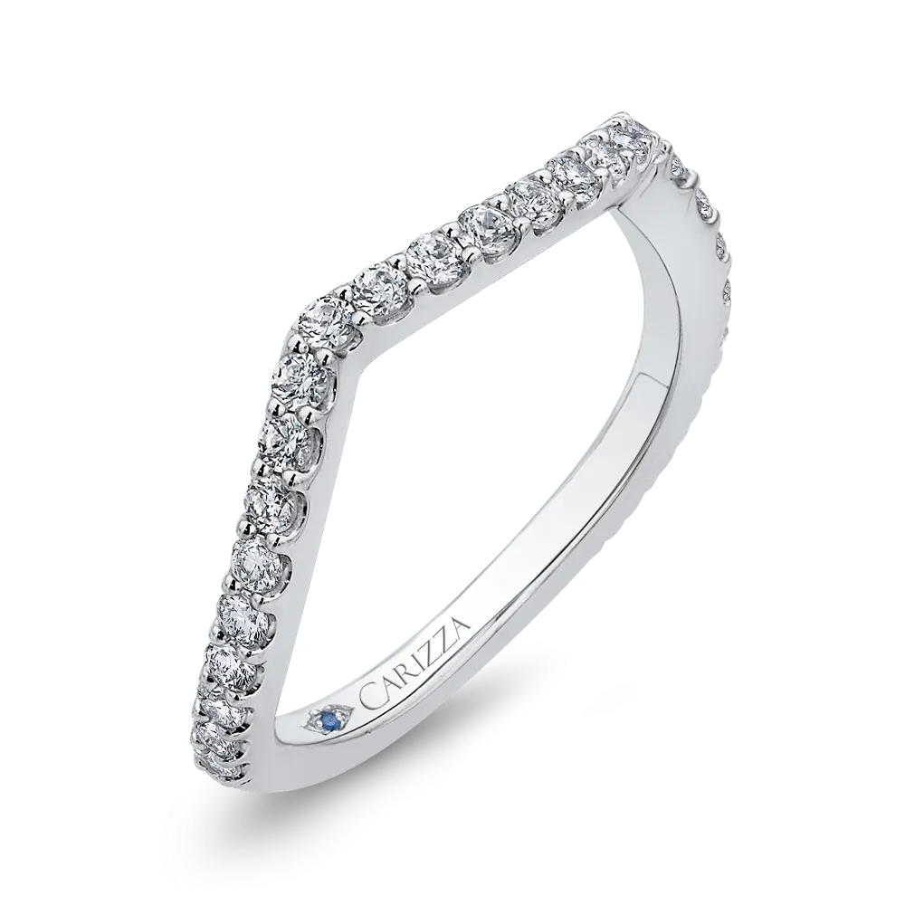 14K White Gold Round Diamond Wedding Band