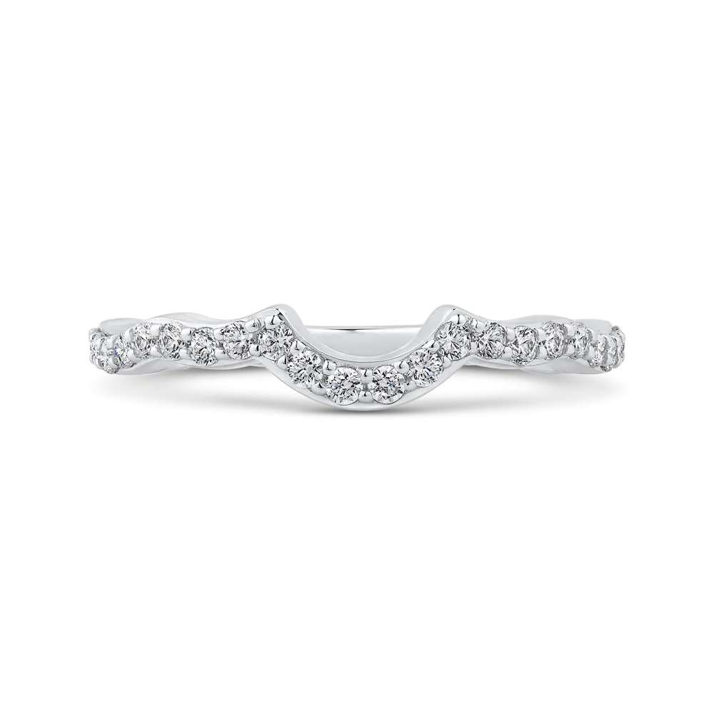 14K White Gold Round Diamond Wedding Band