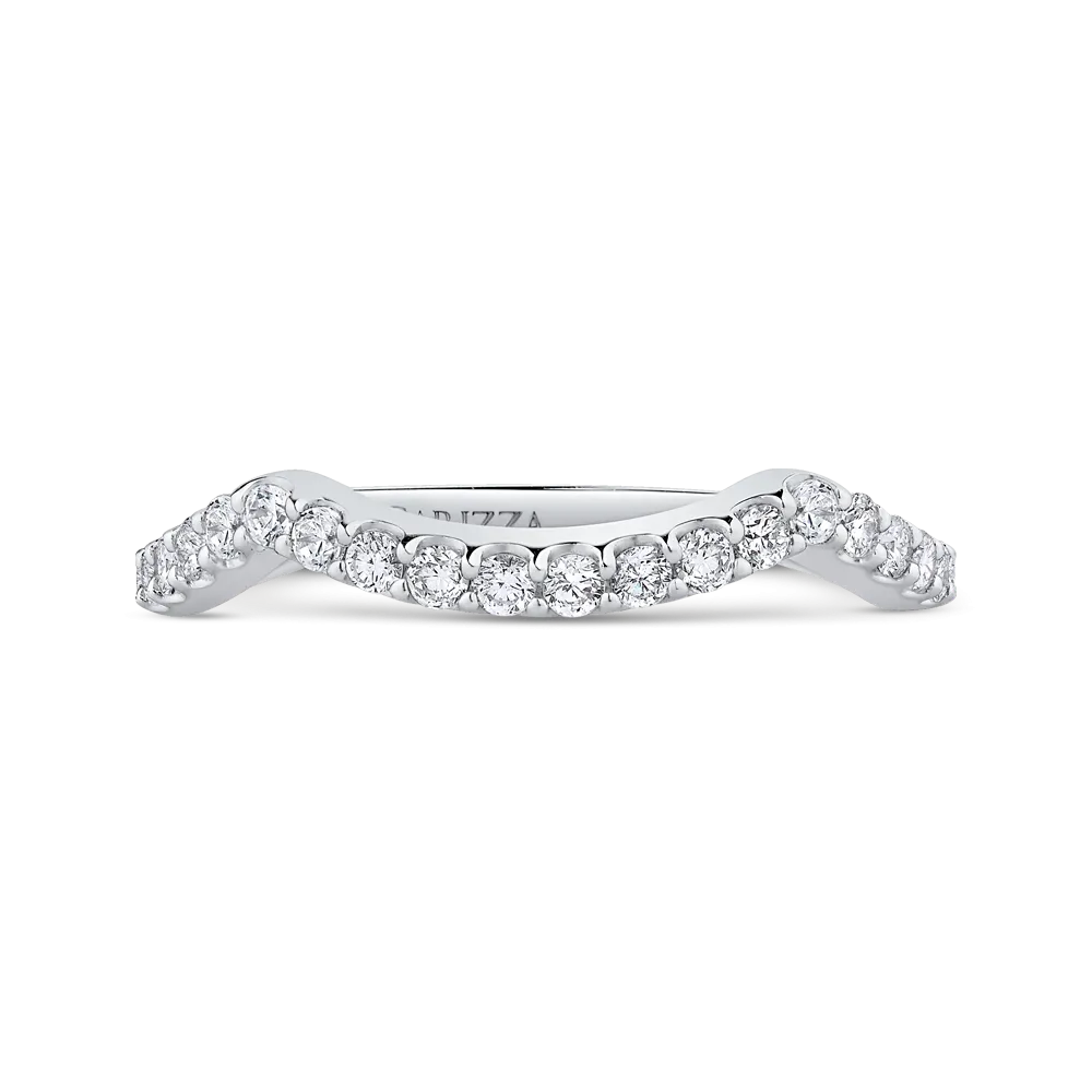 14K White Gold Round Diamond Wedding Band