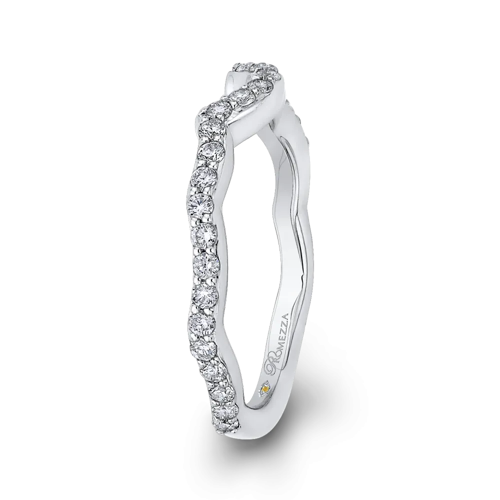 14K White Gold Round Diamond Wedding Band