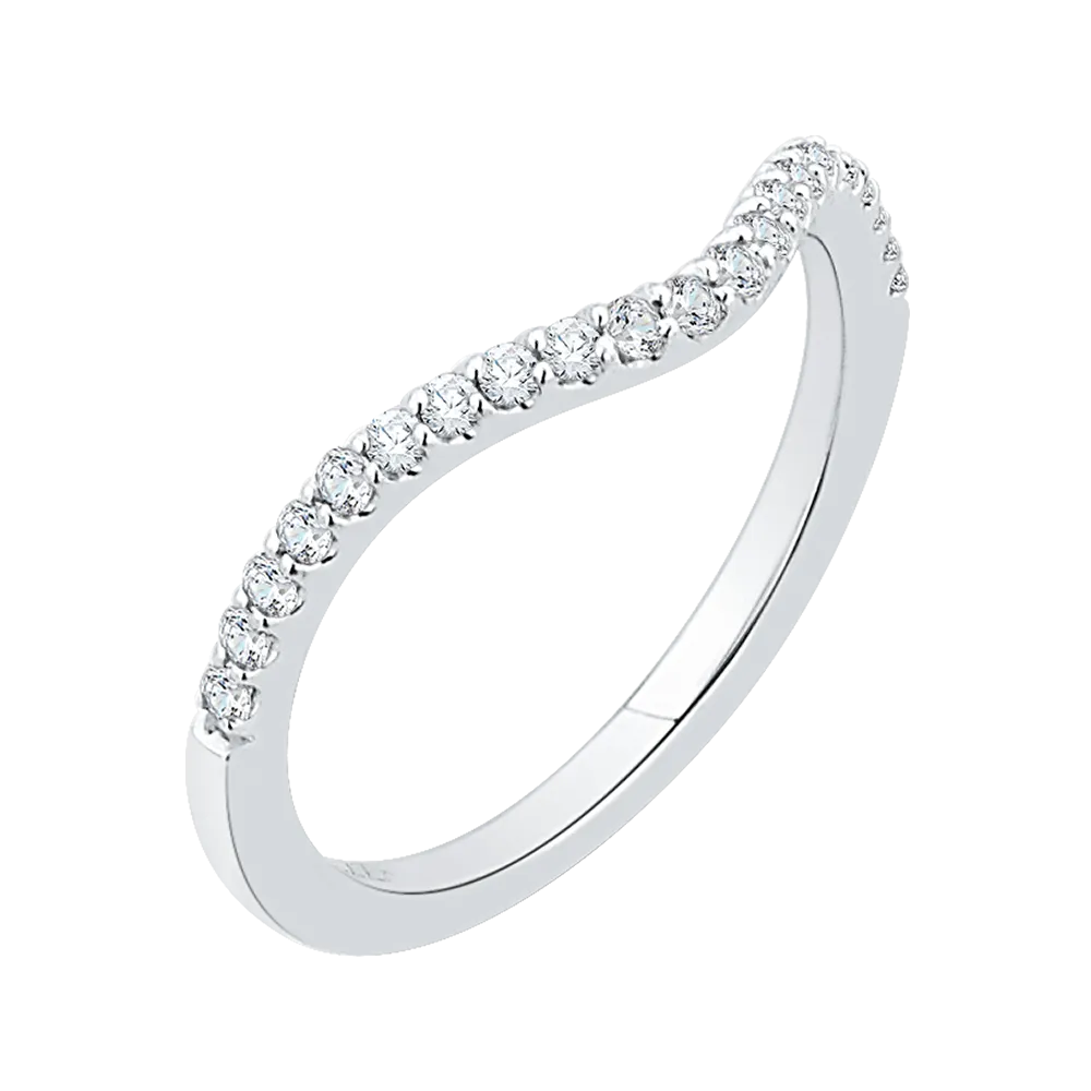 14K White Gold Round Diamond Wedding Band