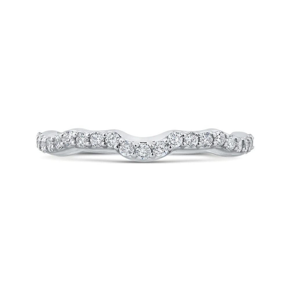 14K White Gold Round Diamond Wedding Band