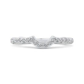 14K White Gold Round Diamond Wedding Band