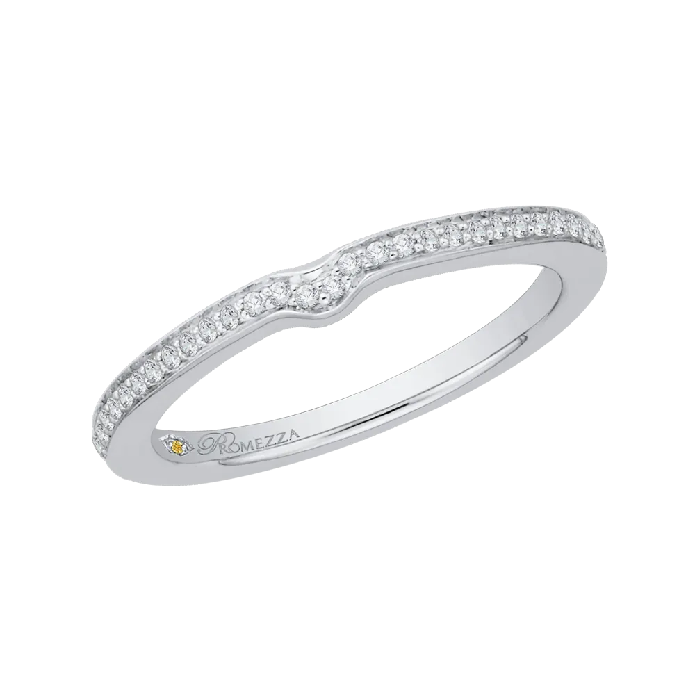 14K White Gold Round Diamond Wedding Band