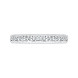 14K White Gold Round Diamond Wedding Band