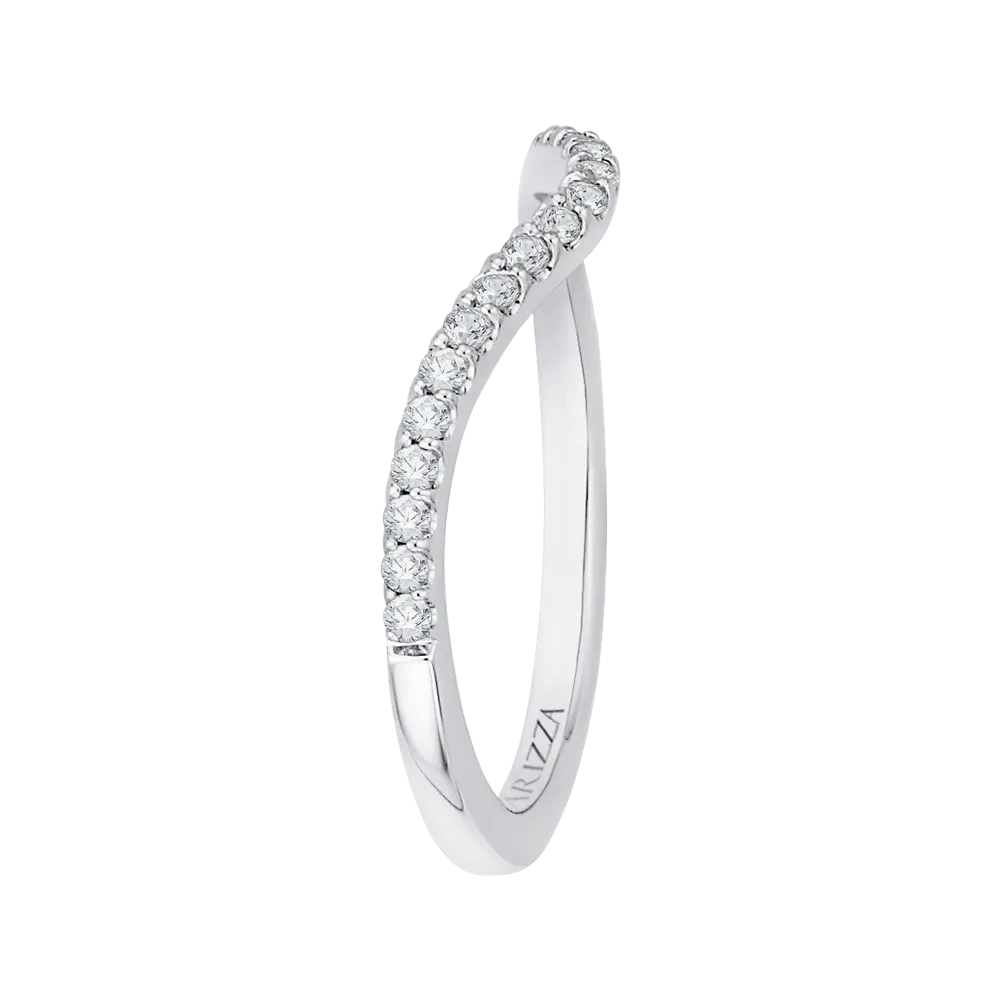 14K White Gold Round Diamond Wedding Band