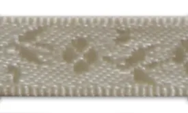 1/4" Dainty Ivory Posies Woven Ribbon