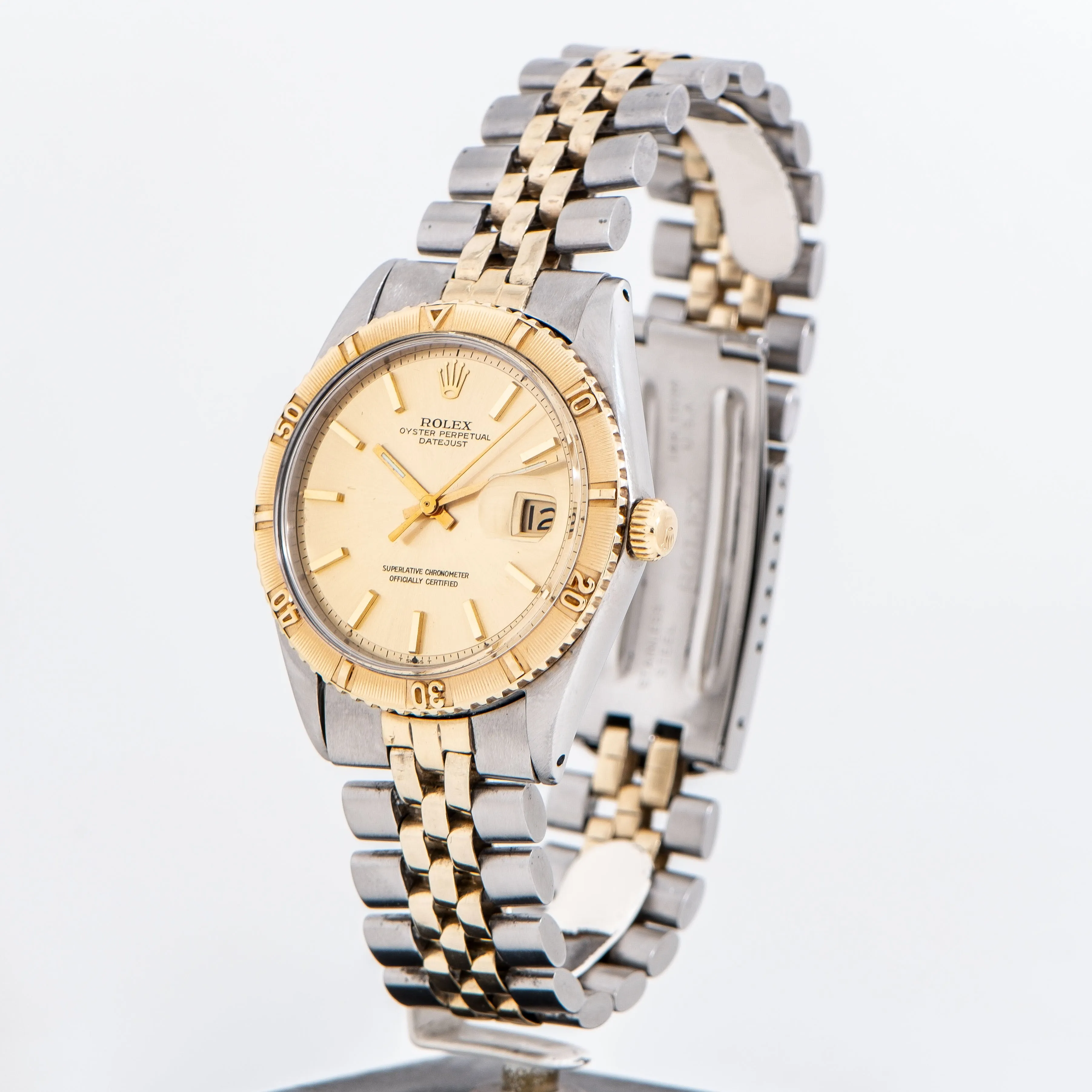 1968 Vintage Rolex Two Tone Thunderbird Datejust Reference 1625 14K Yellow Gold & Stainless Steel Watch (# 14423)