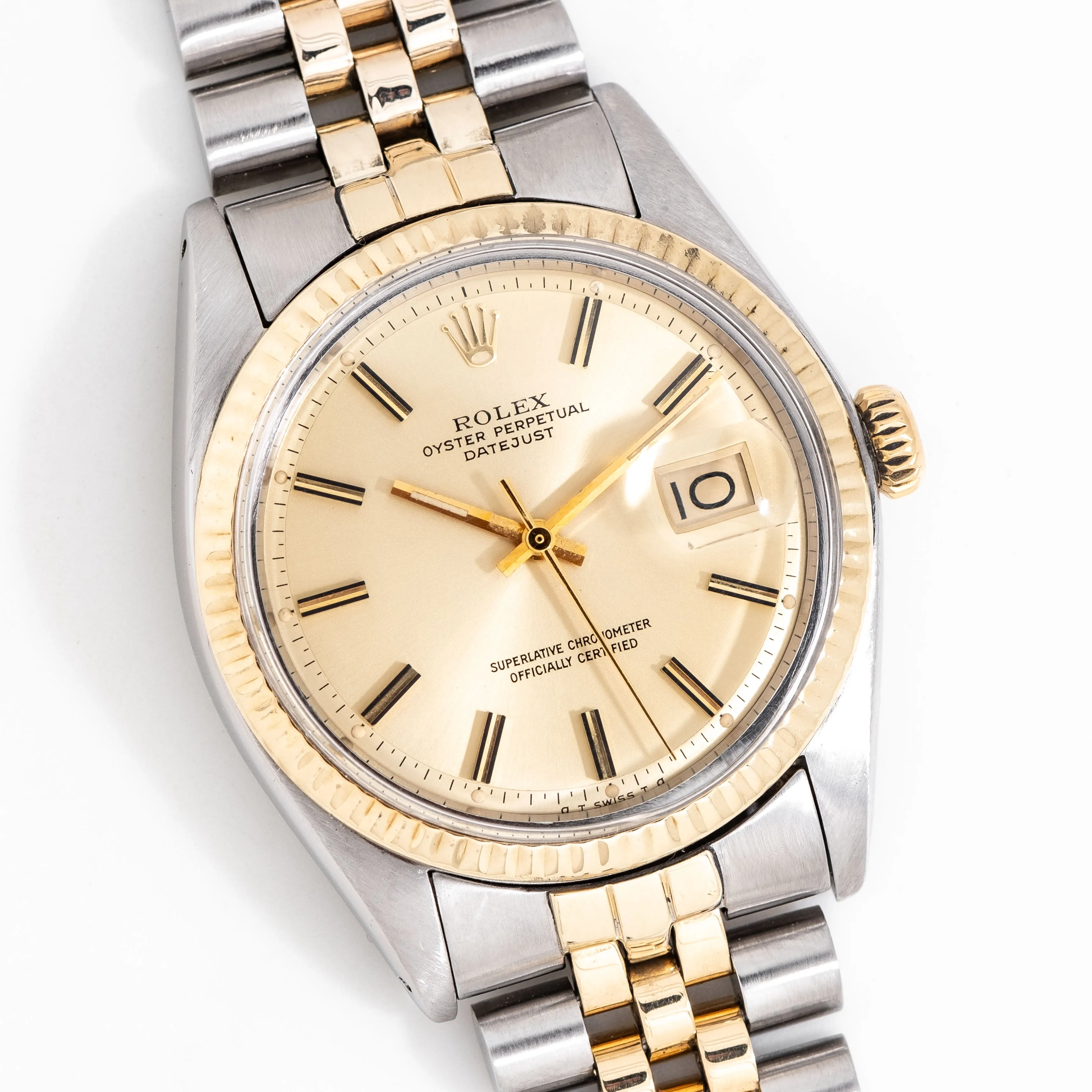 1973 Vintage Rolex Datejust Ref. 1601 Two-Tone Watch in 14k Yellow Gold & Stainless Steel (# 14884)