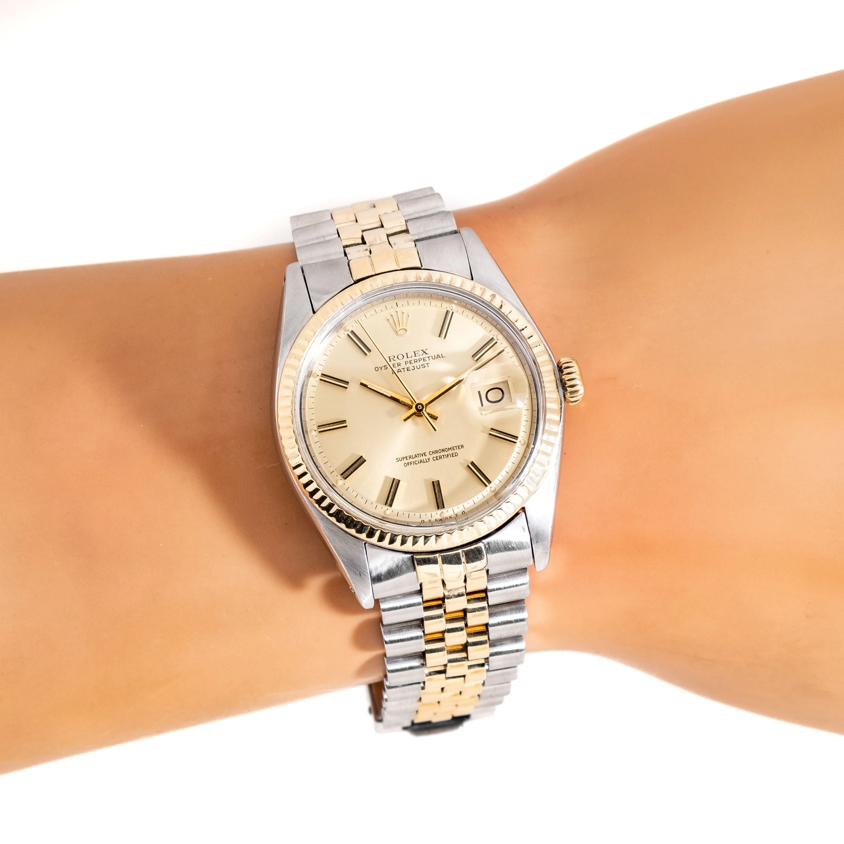 1973 Vintage Rolex Datejust Ref. 1601 Two-Tone Watch in 14k Yellow Gold & Stainless Steel (# 14884)