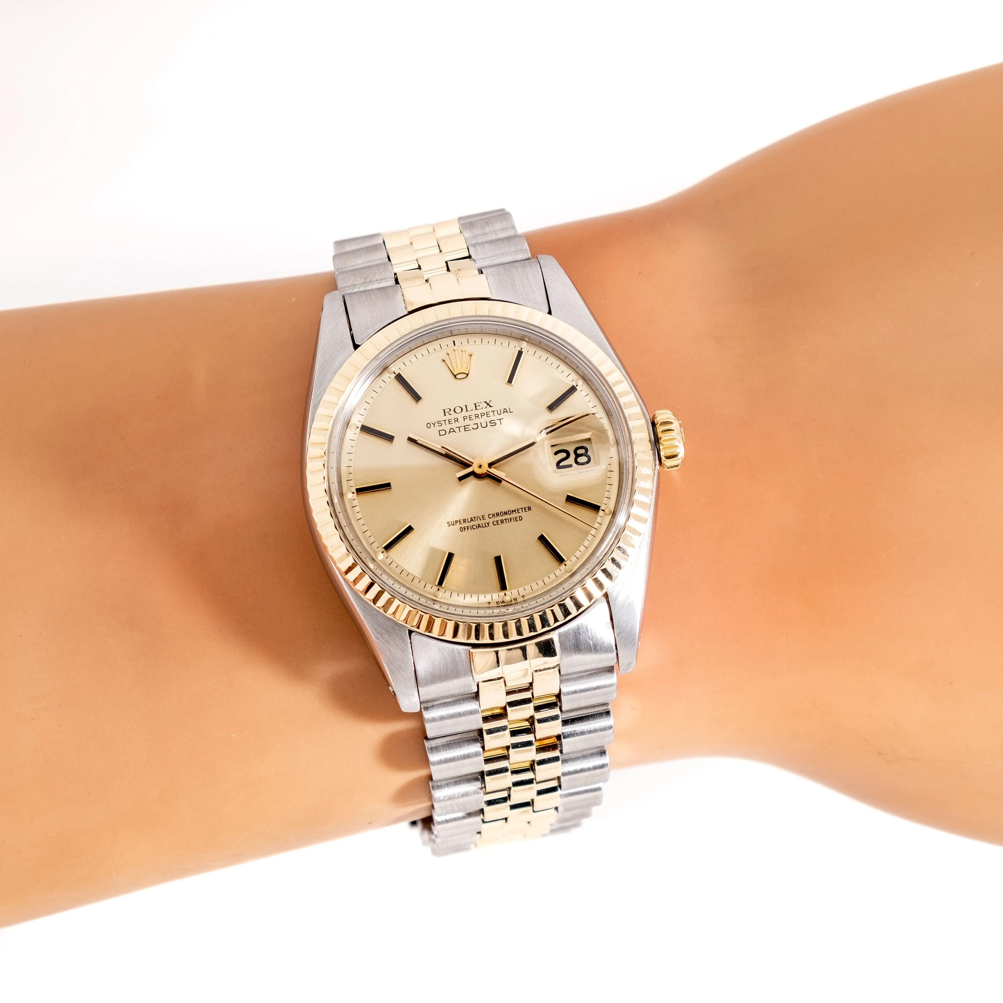 1976 Vintage Rolex Datejust Ref. 1601 Two-Tone Watch in 14k Yellow Gold & Stainless Steel (# 15000)