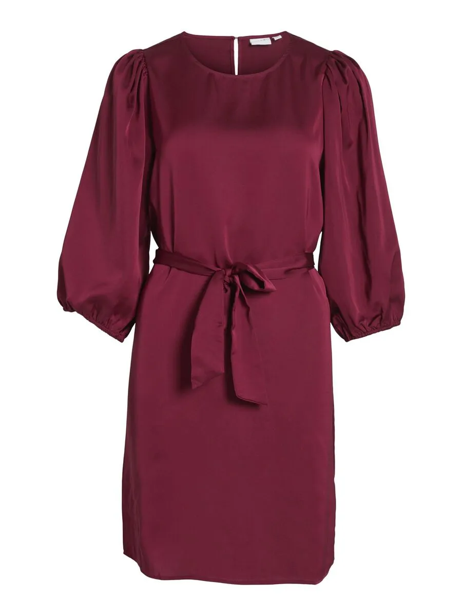 4-A1110 Beet Red Satin Dress