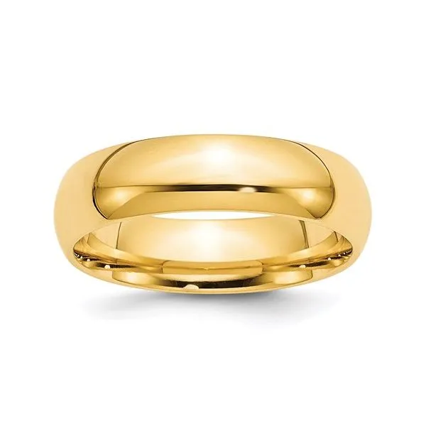 6MM Yellow Gold Wedding Band