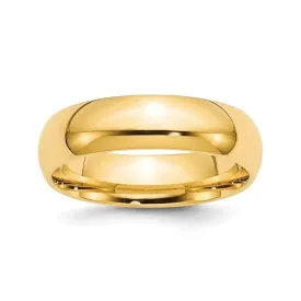 6MM Yellow Gold Wedding Band