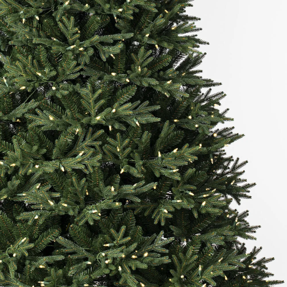 7.5'x60" Tiffany Fraser Fir Artificial Xmas Tree with LED Color Changing Lights