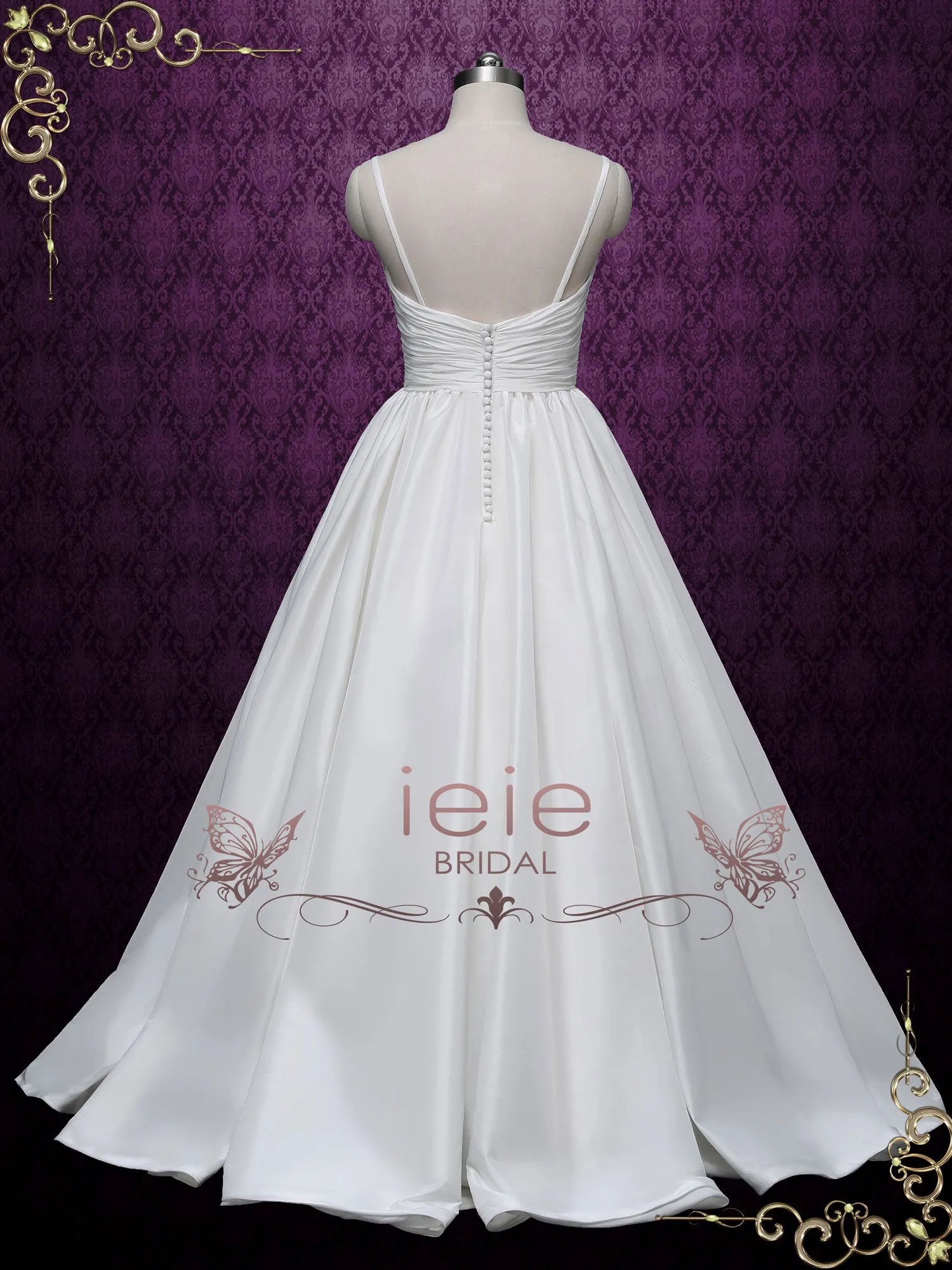 A-line Sweetheart Taffeta and Lace Wedding Dress CHRISTINE