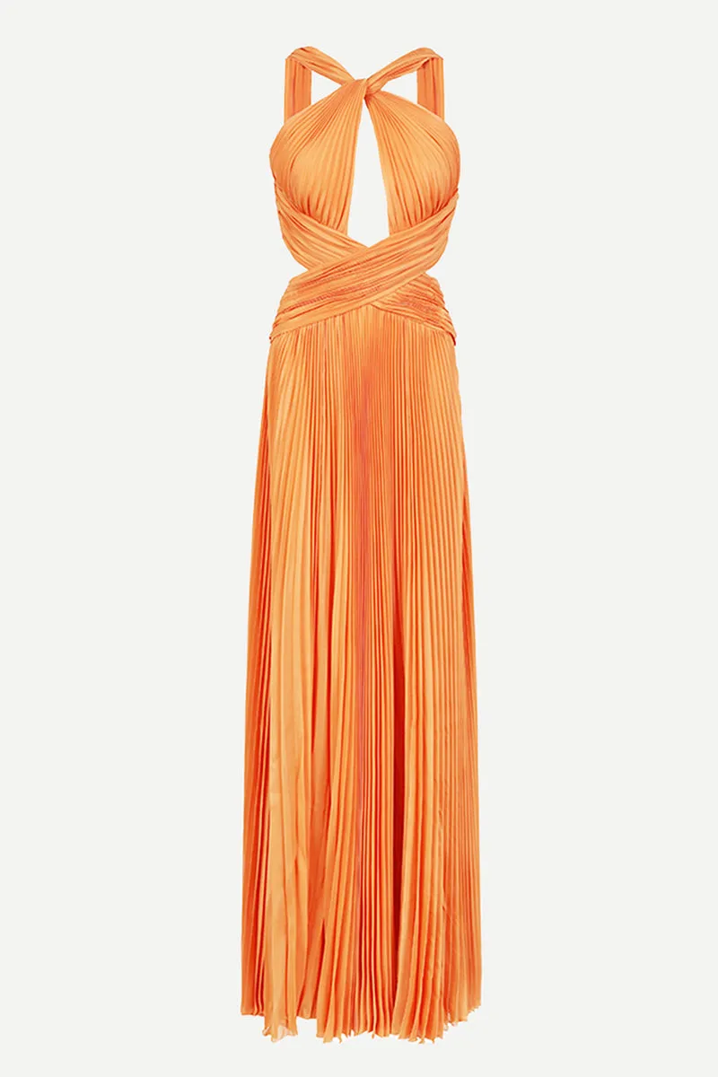 Arabella Chiffon Graceful Backless Maxi Dress