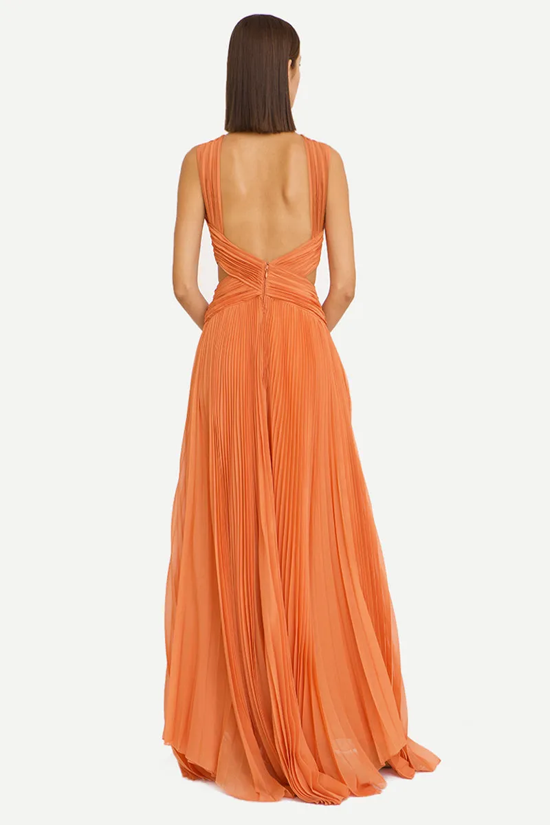 Arabella Chiffon Graceful Backless Maxi Dress