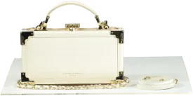 Aspinal of London Ivory Trunk Clutch Bag