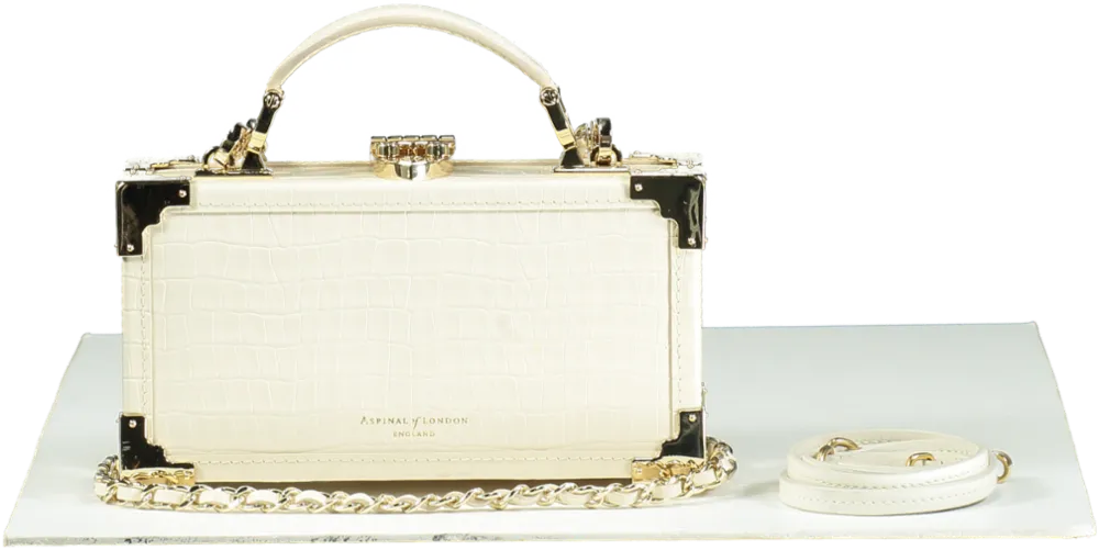 Aspinal of London Ivory Trunk Clutch Bag