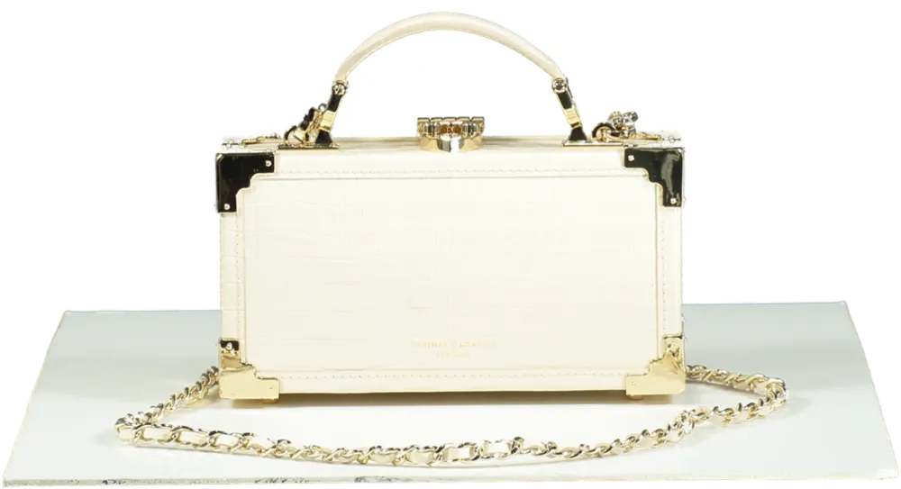 Aspinal of London Ivory Trunk Clutch Bag