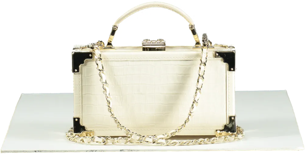 Aspinal of London Ivory Trunk Clutch Bag