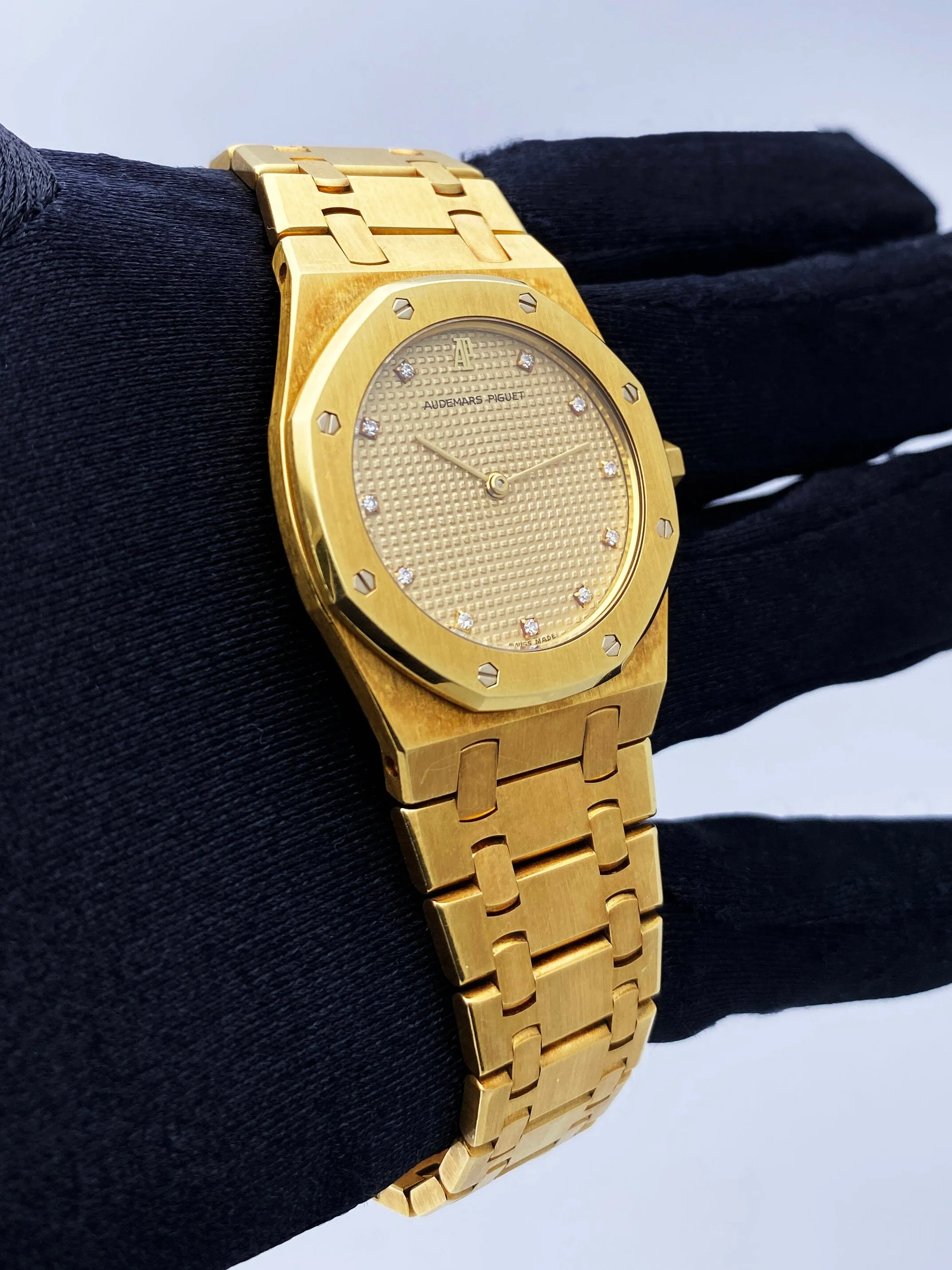 Audemars Piguet Royal Oak Diamond Dial Yellow Gold Mens Watch