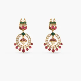 Ava Kempu Jadau Silver Chandbali Earrings