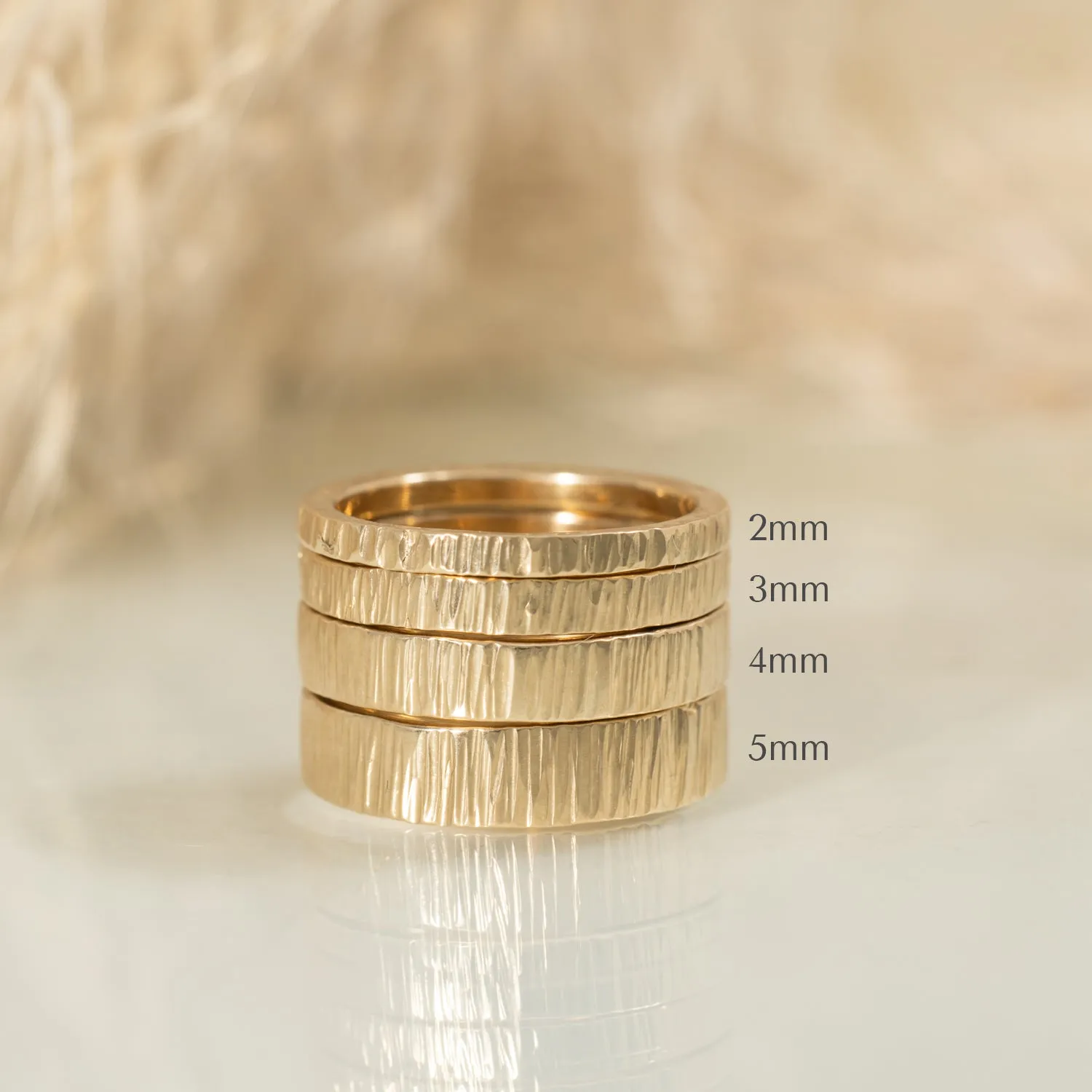 Bark 2mm Gold Wedding Band