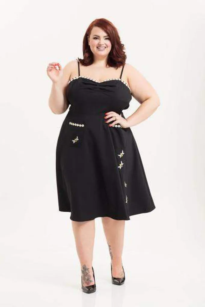 Bee Black Flared Dress Plus Size