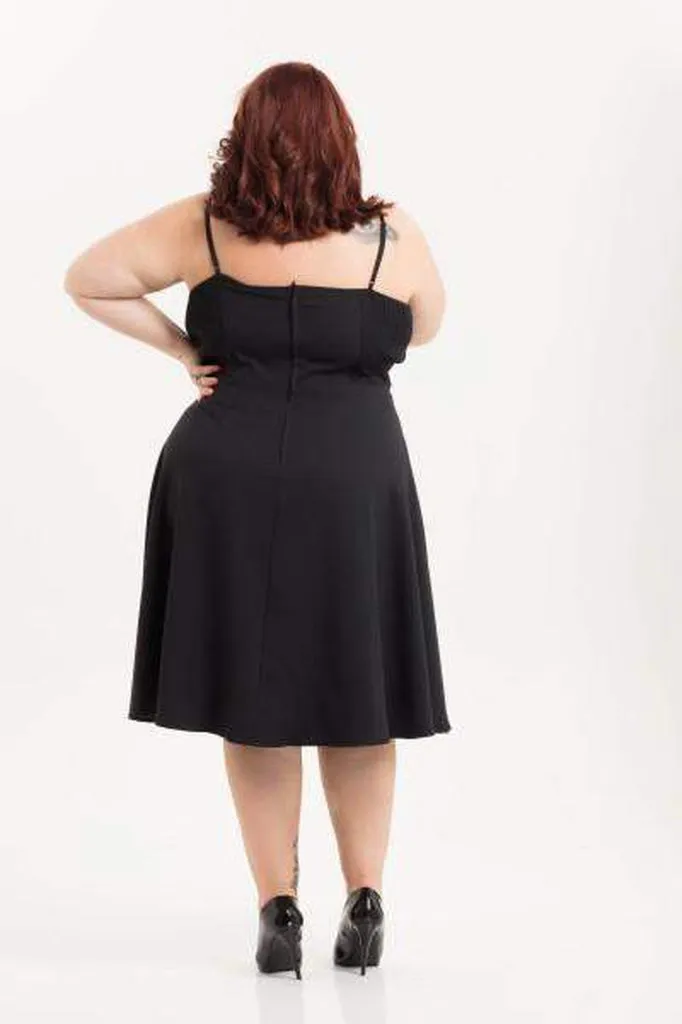 Bee Black Flared Dress Plus Size