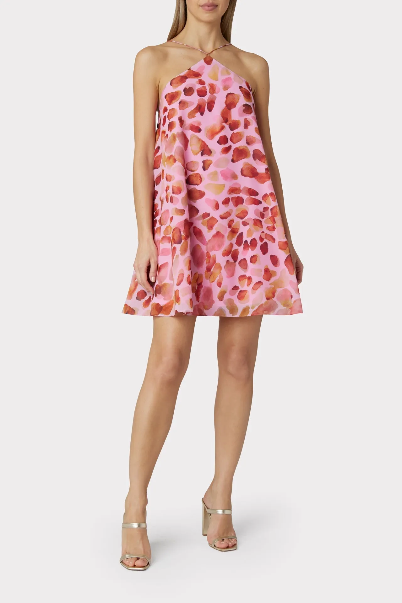 Billie Watercolor Leopard Halter Dress