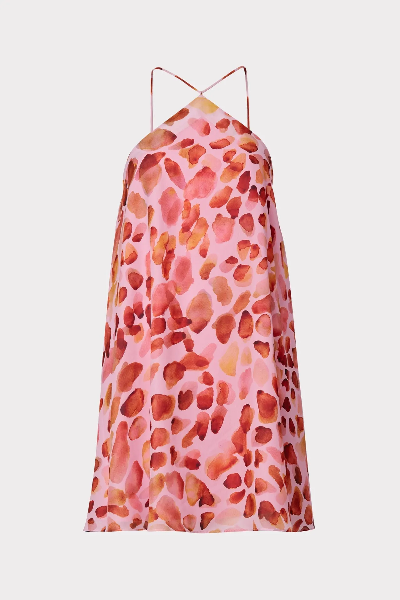 Billie Watercolor Leopard Halter Dress