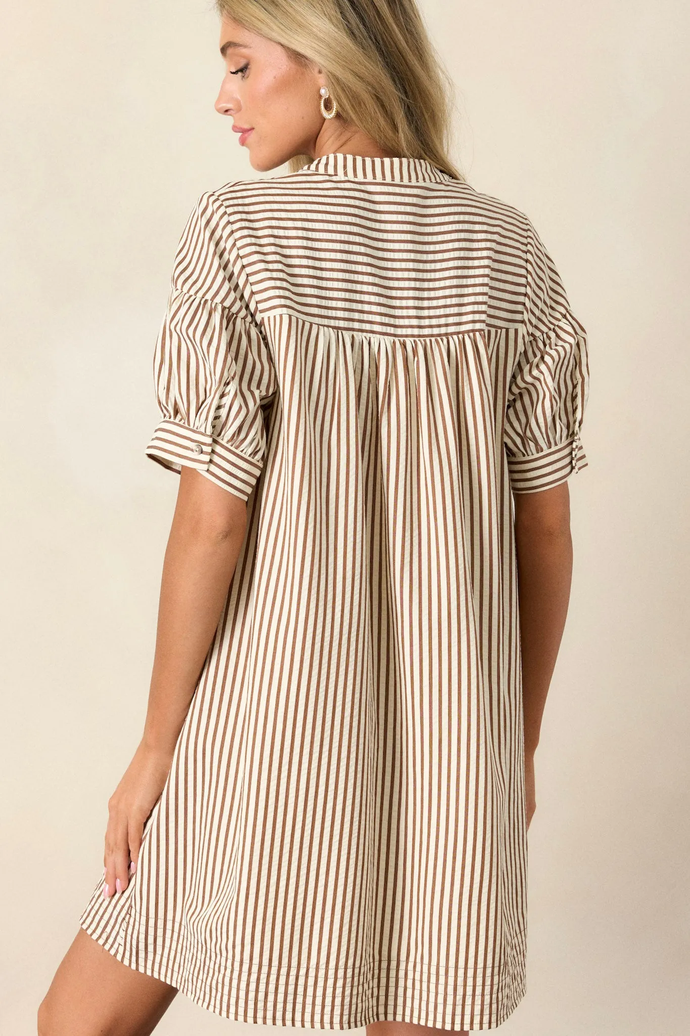 Bitter Sweet Symphony Brown Stripe Mini Dress