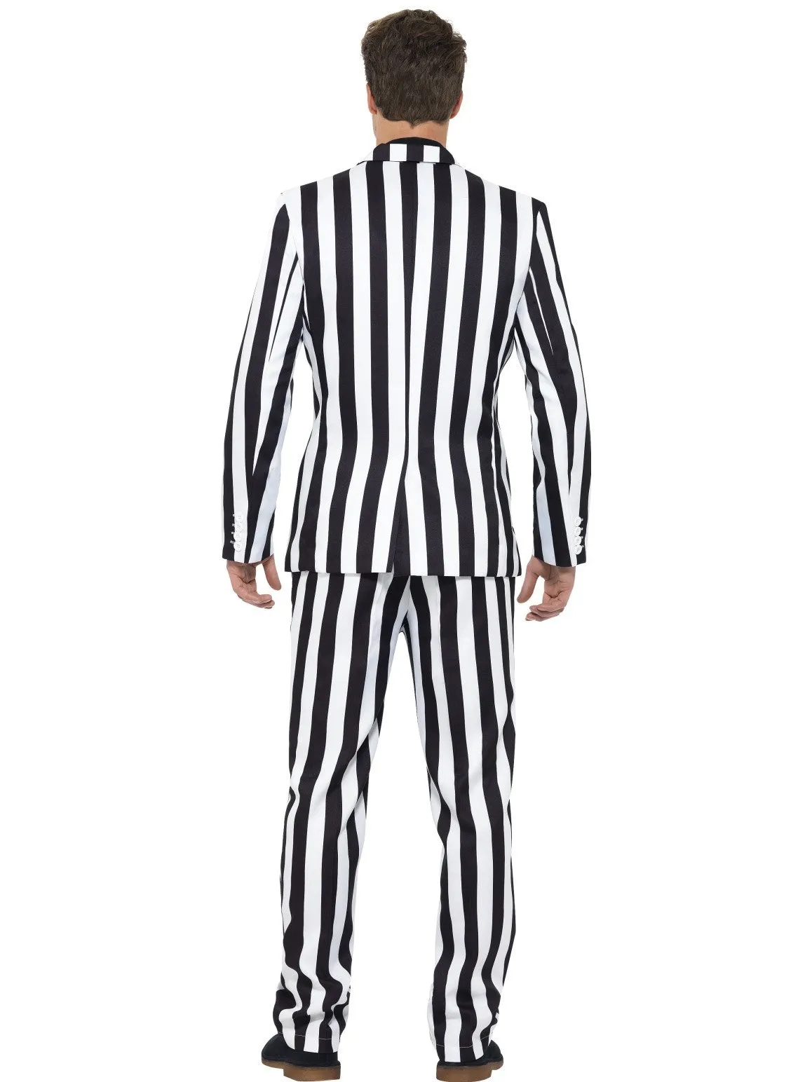 Black & White Stripe Printed Stand Out Suit