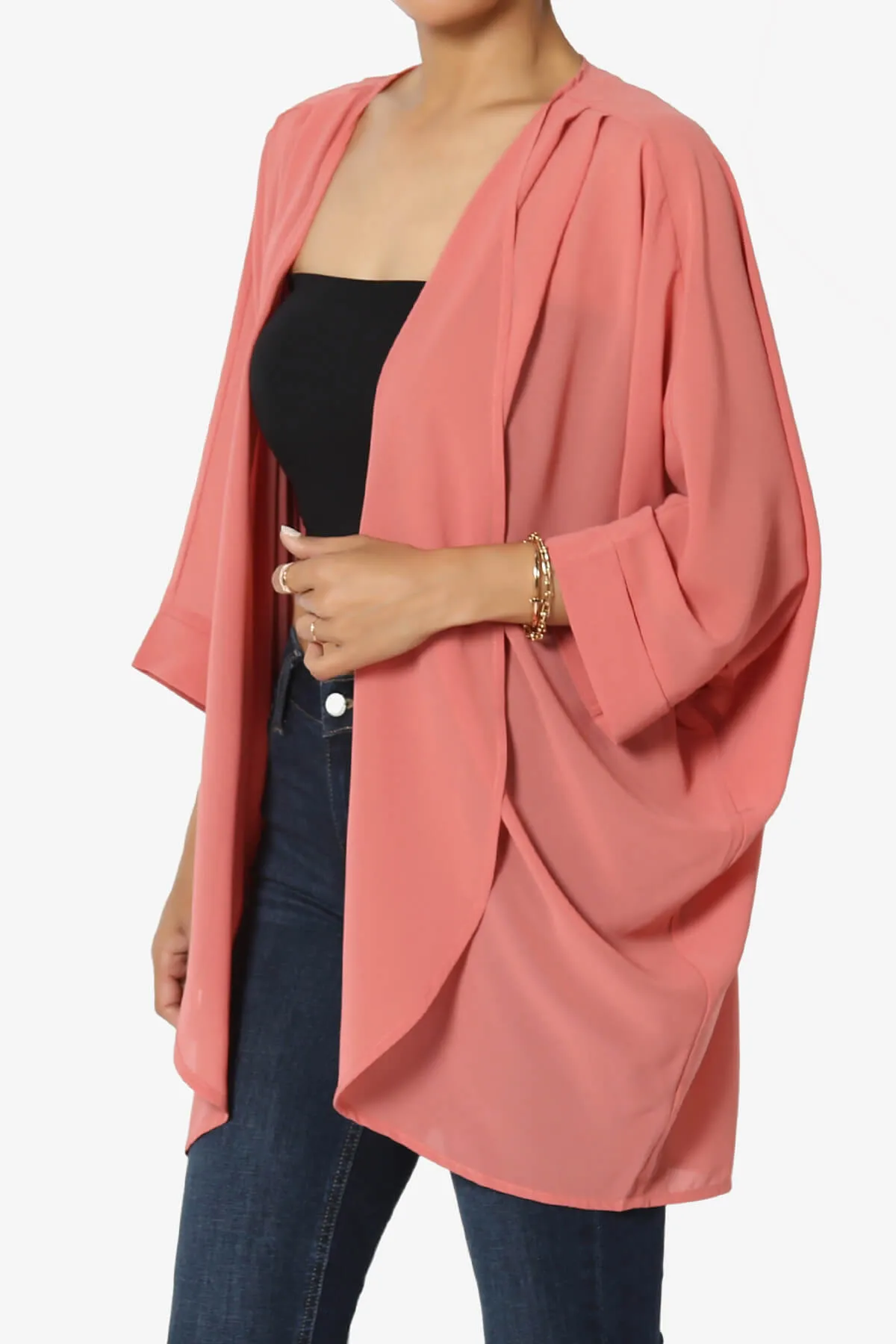 Blivia Pleated Kimono Chiffon Cardigan