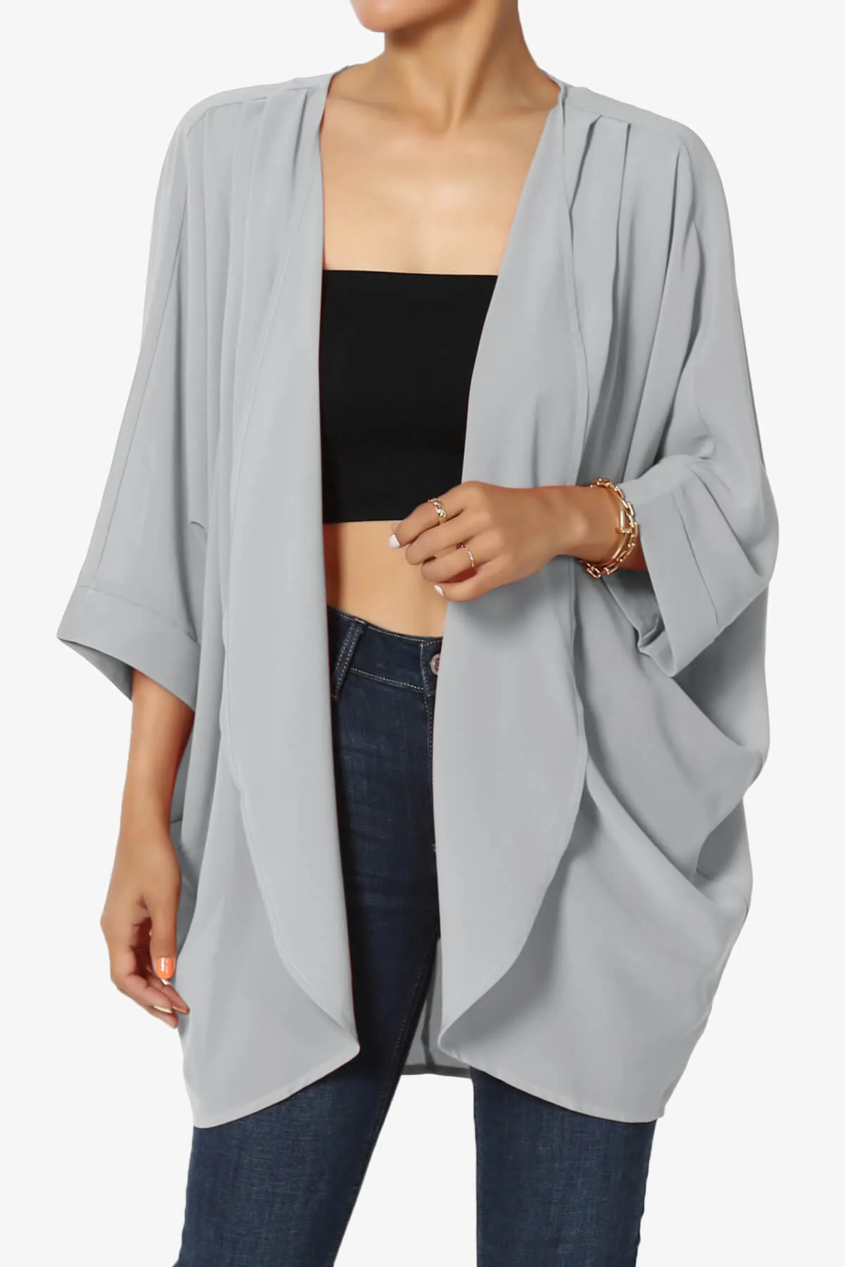 Blivia Pleated Kimono Chiffon Cardigan