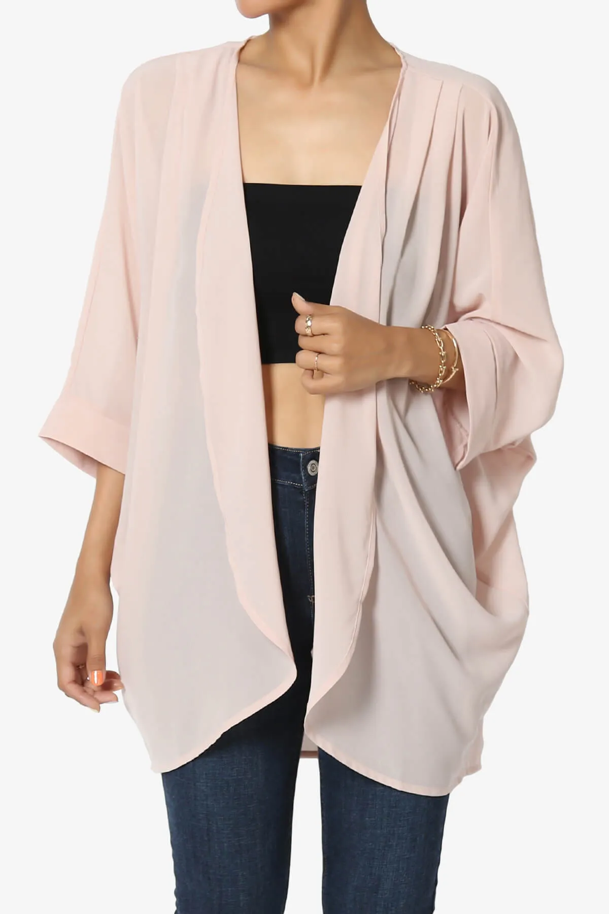 Blivia Pleated Kimono Chiffon Cardigan