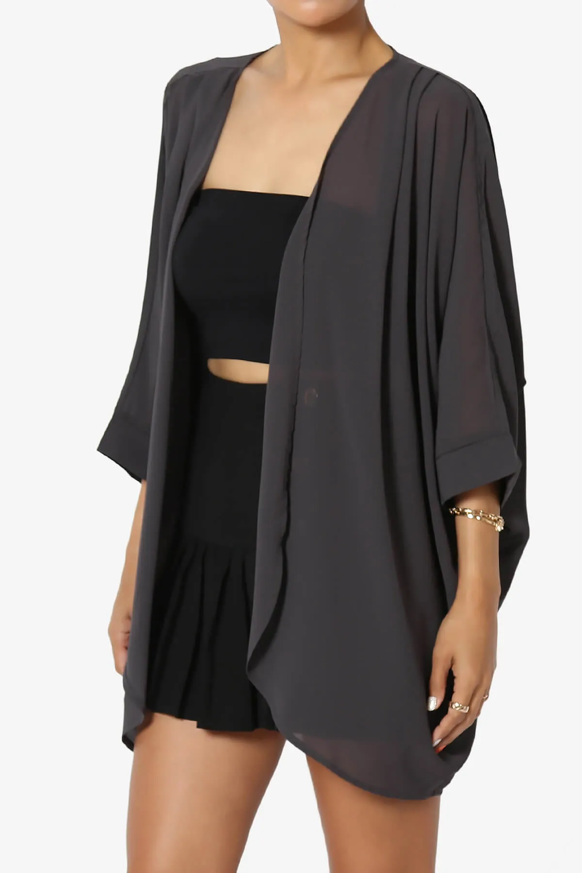 Blivia Pleated Kimono Chiffon Cardigan