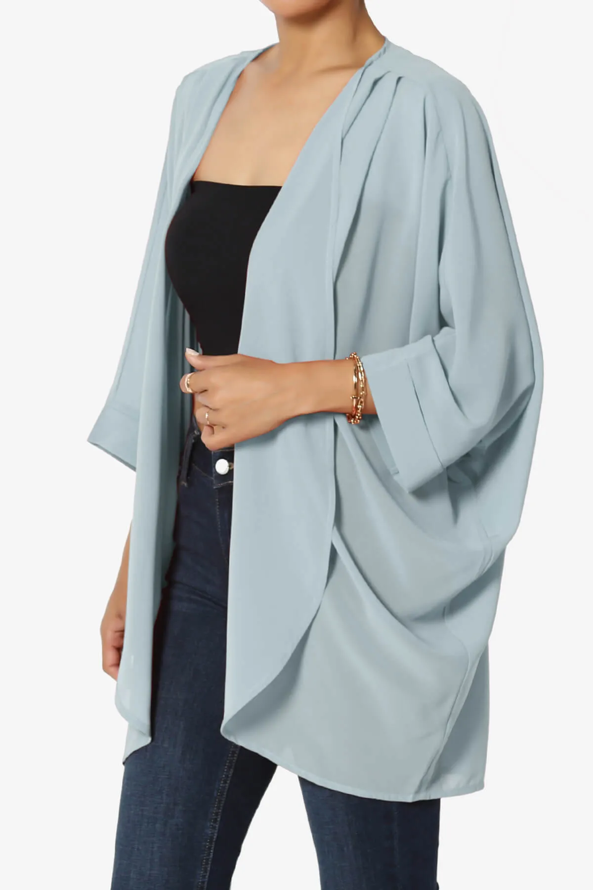 Blivia Pleated Kimono Chiffon Cardigan