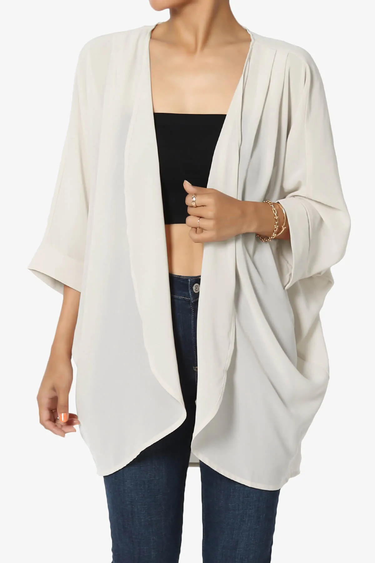 Blivia Pleated Kimono Chiffon Cardigan