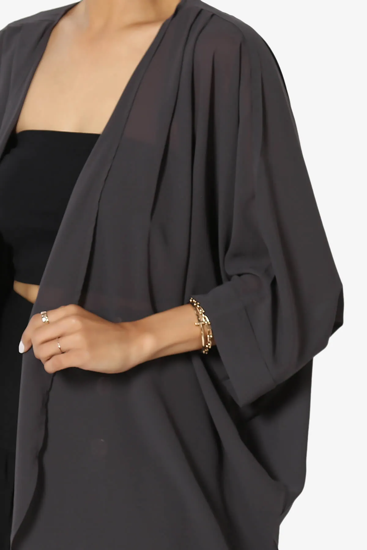 Blivia Pleated Kimono Chiffon Cardigan