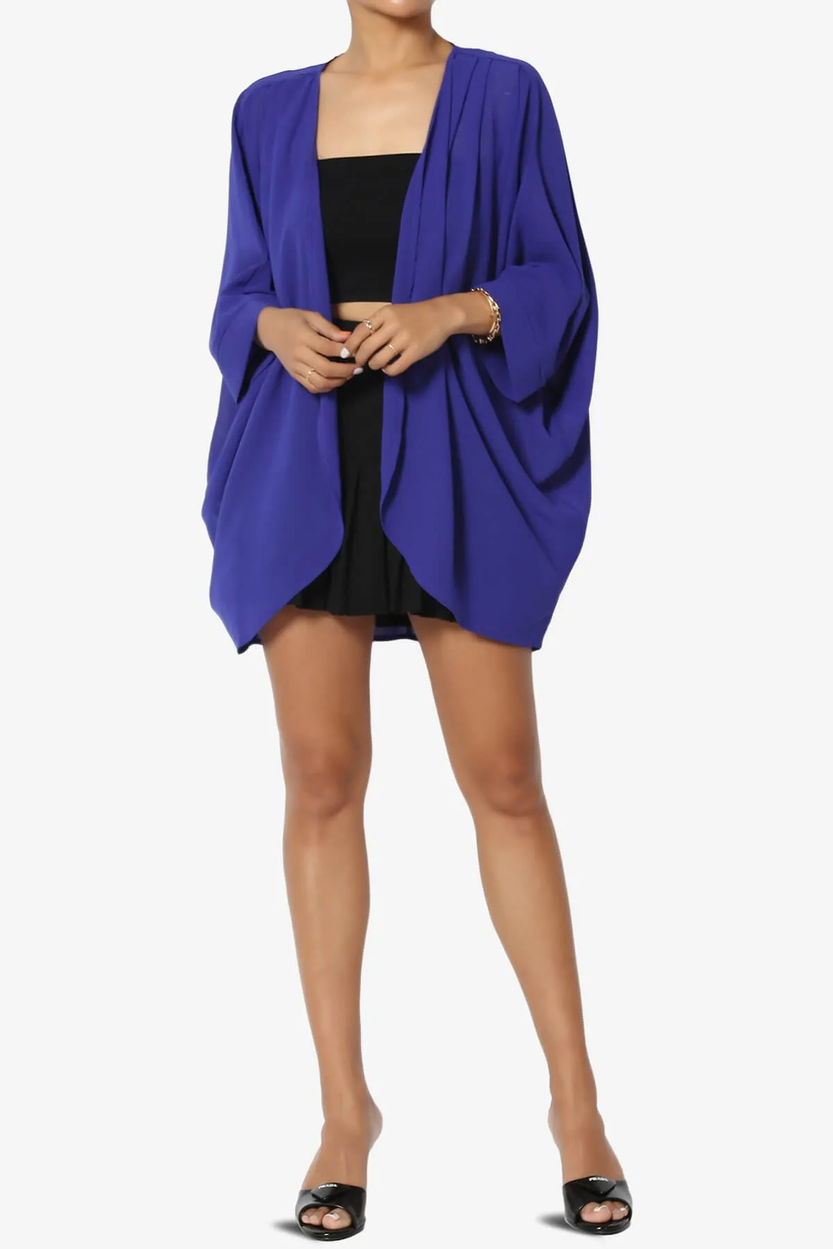 Blivia Pleated Kimono Chiffon Cardigan