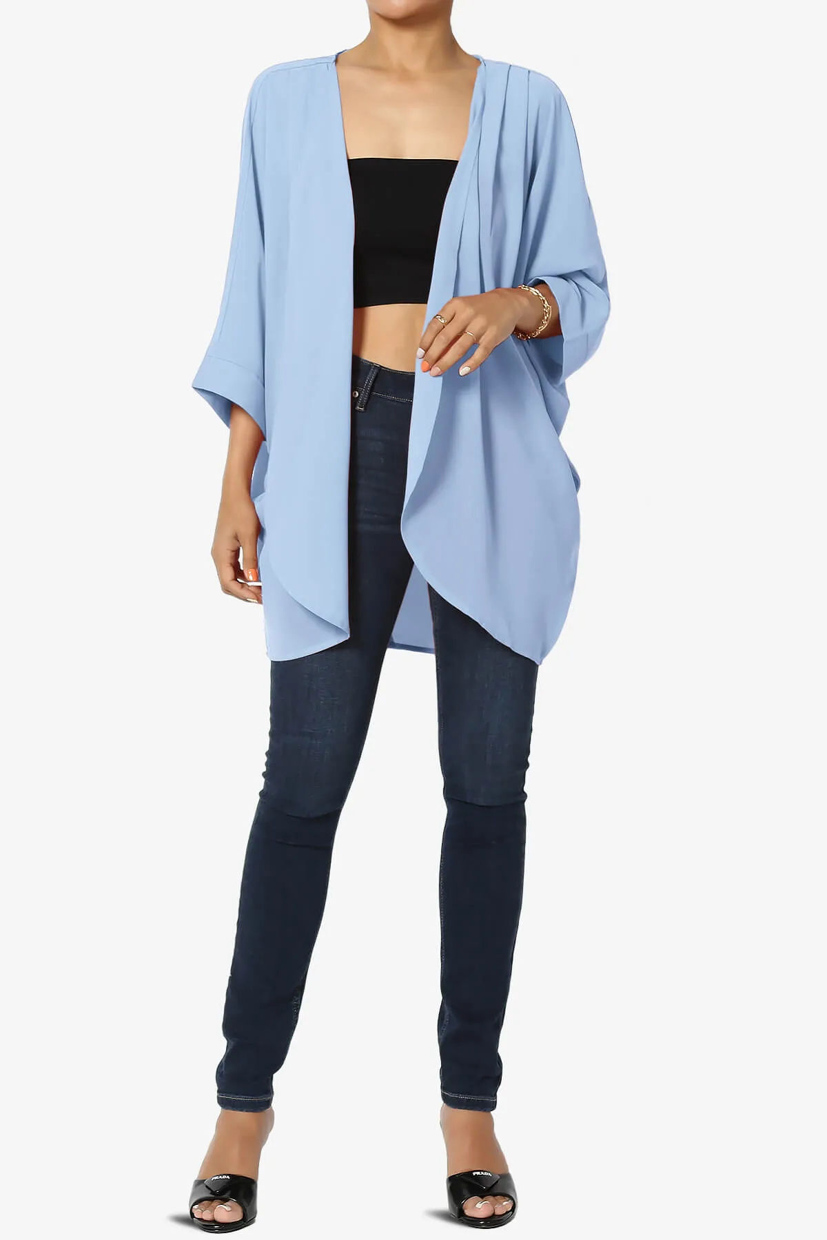 Blivia Pleated Kimono Chiffon Cardigan